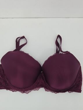 Victoria's Secret Deep Plum Lace-Trim T-Shirt Bra